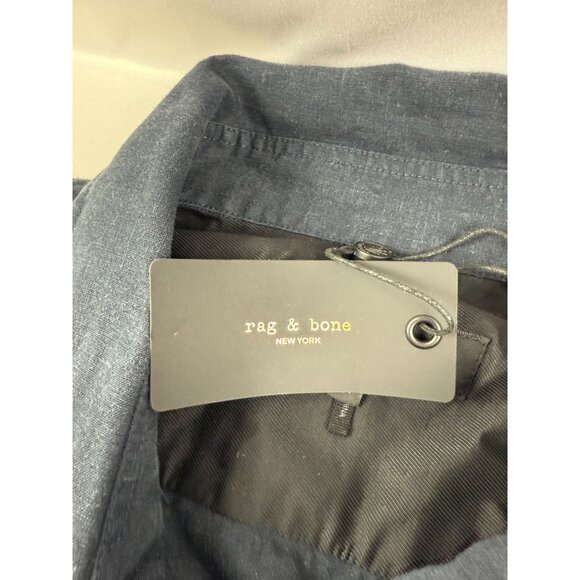 NWT RAG & BONE Griffin Hemp-Cotton Button Up Shirt Navy Size XL $268 - Picture 5 of 9
